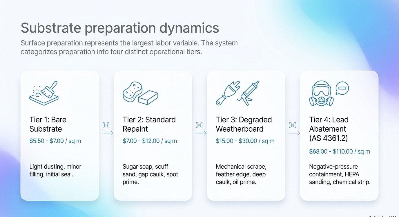 Substrate preparation dynamics and surface leveling