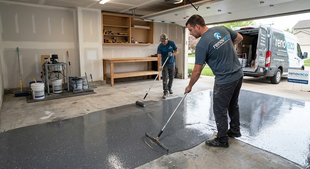 Professional Epoxy Flooring transformation by Renova Co