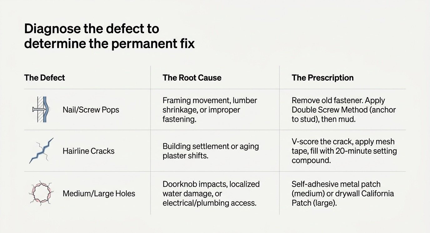 Diagnose drywall defects properly to prep walls before painting