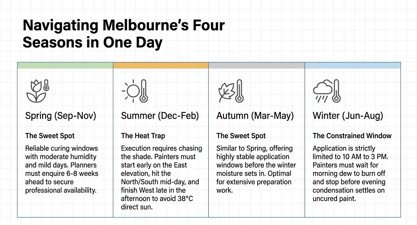 Managing Melbourne weather and temperature delta for exterior house painting