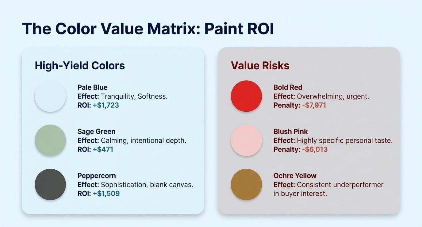 A color value matrix paint roller demonstrating home staging and renovation aesthetics